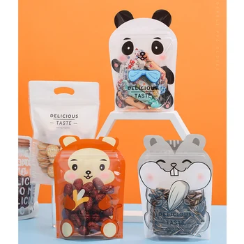 

50pcs Nougat Snowflake Puff Pastry Packaging Bag Cranberry Biscuit Candy Cookie Beef Cake Food Bag Baking Ziplock Bag