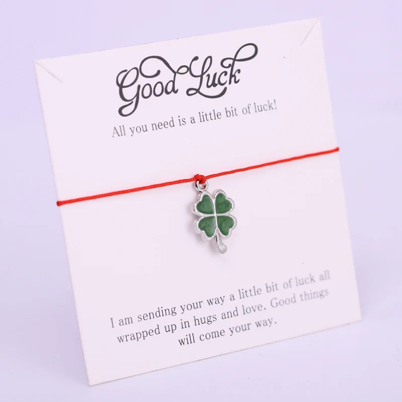 Lucky Four-Leaf Clover Fortune Shamrock Adjustable Charm Bracelets Horseshoe Women Men Unisex Girl Fashion Jewelry Chrismas Gift bracelet jewelry shell charm bracelets