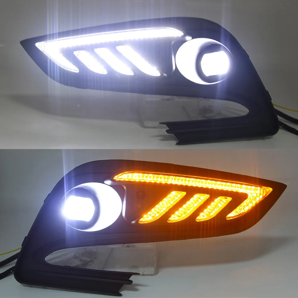 Cscsnl 1 Set Led Drl Daytime Running Lights Turn Signal Daylight Fog