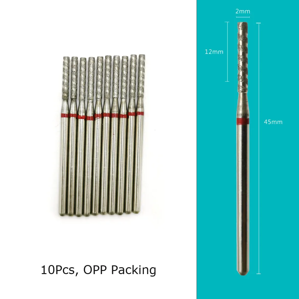 HYTOOS 10Pcs Tornado Flame Nail Drill Bits Diamond Cutters for Manicure Cuticle Clean Burr Diamond Mill Nails Accessories Tool 4