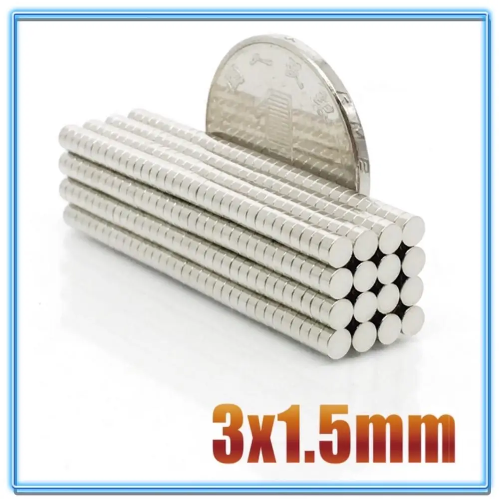 100 ~ 500 Stuks N35 Ronde Magneet 3X1 3X1.5 3X2 3X4 3X5 3X10 Neodymium Magneet Permanente Ndfeb Super Sterke Krachtige Magneten 3*1 3*2