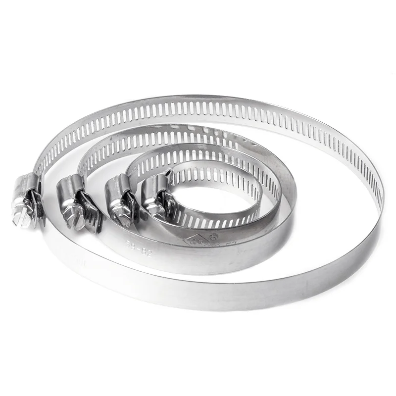 Hose Clamps 1Pcs 8mm-120mm Stainless Steel Drive Fuel Tube Water Pipe Fastener Worm Size Fixed Clip Hoop Spring Hoops
