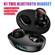 TWS Wireless Bluetooth Headset LED Power Display 5.0 Touch Binaural Stereo In-Ear Sports Headset Noise Reduction Sport Earphone