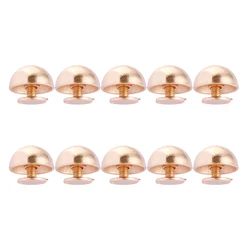 10 Sets Round Head Leather Craft Rivets - Metal Nail Studs - 10mm (B - gold)