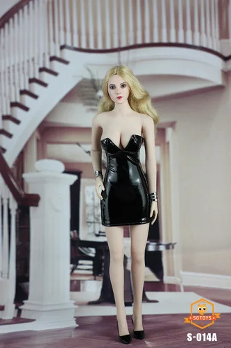 SGTOYS(S-014) 1/6 Масштаб Сексуальная кожа женское платье браслет обувь на высоком каблуке для 12 дюймов фигурка одежда - Цвет: A