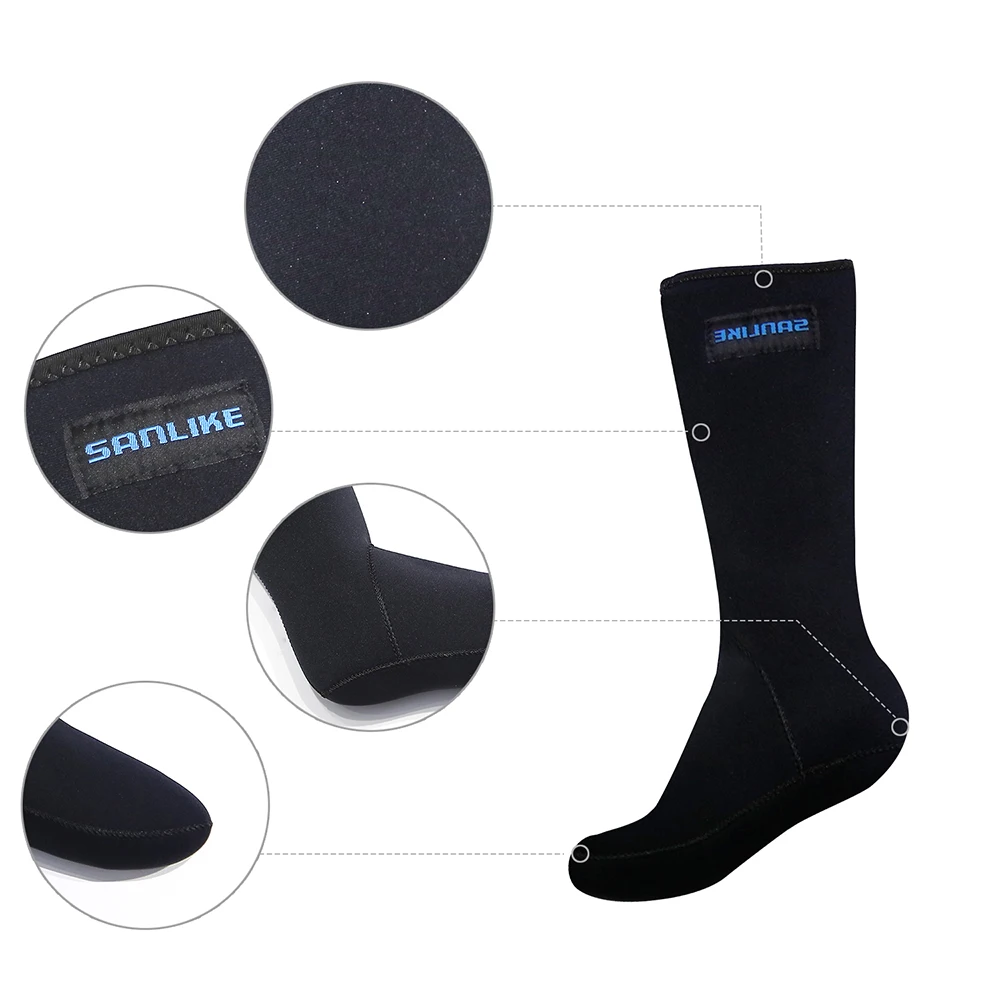 SANLIKE неполные водонепроницаемые носки вентиляция неопреновые носки сапоги для дайвинга лыжный сёрфинг рыбалка черный
