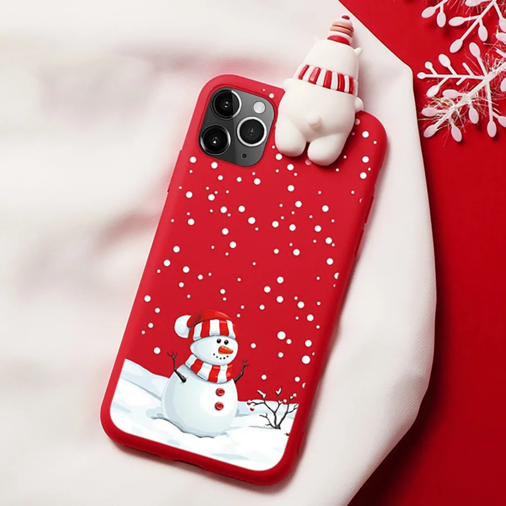Рождественский чехол для iPhone 11 Pro Max чехол для XR X/XS MAX 3D принт мультфильм чехол с изображением животного год протектор защитный корпус 19Ot
