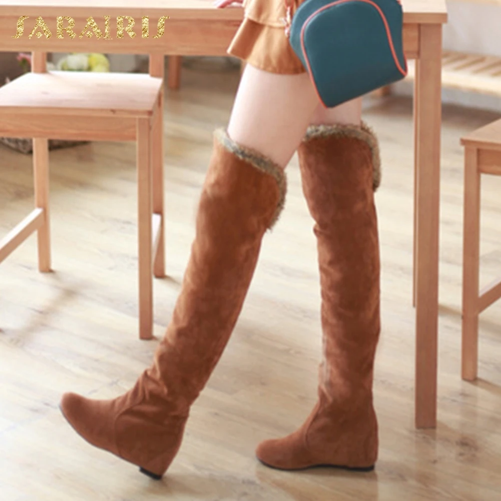 

SARAIRIS 2020 Dropship Large Size 43 Warm Plush Russia Winter Snow Boots Female Shoes Women Over The Knee Boots Woman Shoes
