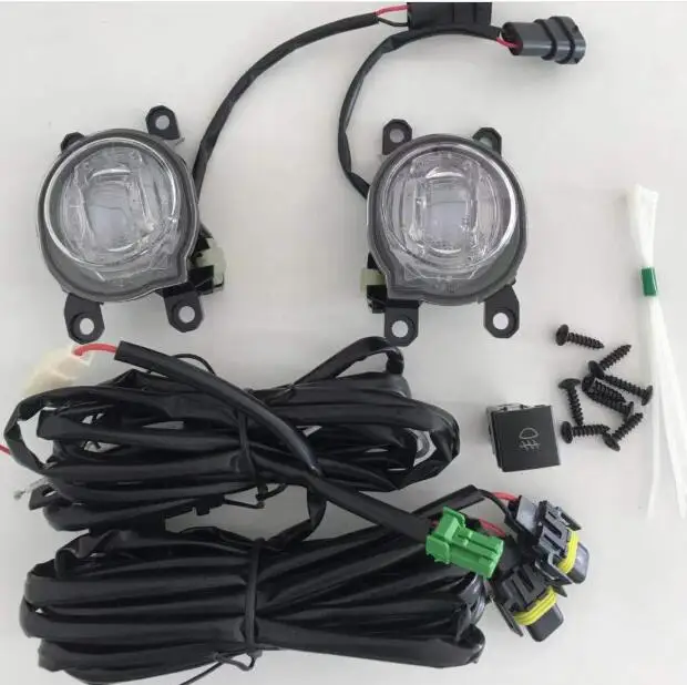 Светодиодный светильник дневного света+ проводка+ комплект переключателей для Toyota Corolla с поворотным сигналом, стильный релейный противотуманный светильник