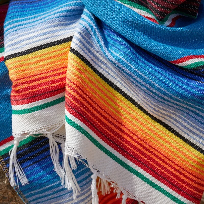 Хлопок мексиканский индийский ручной работы Национальный Ветер пляжное одеяло Радужное покрывало домашнее пляжное бикини коврик для пикника