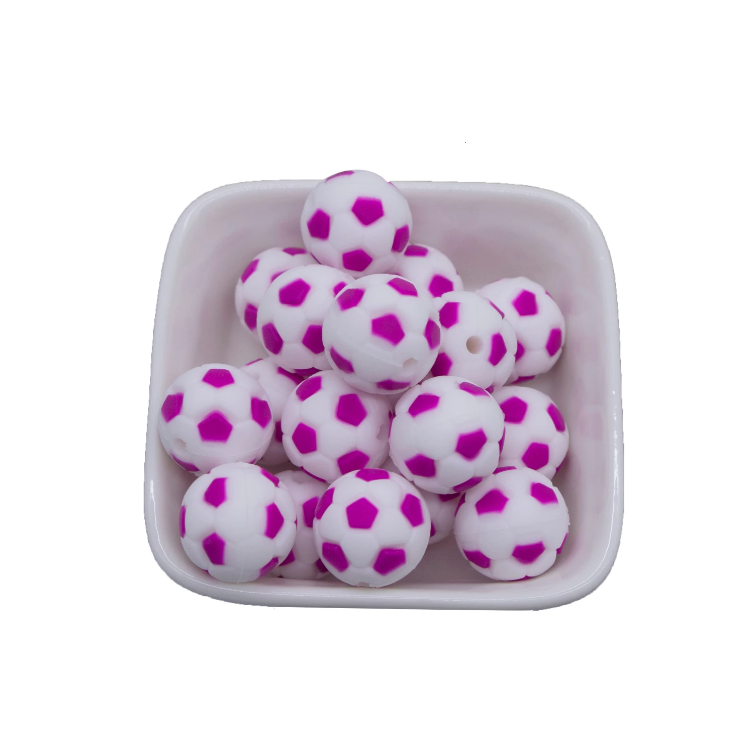 100pc BD013-5 100p футбольная силиконовая соска с бусами, цепочка, аксессуары для прорезывания зубов, бусины, не содержит бисфенол, силиконовый прорезыватель, прорезыватель, ожерелье, Товары для малышей - Цвет: 100pc BD013-5