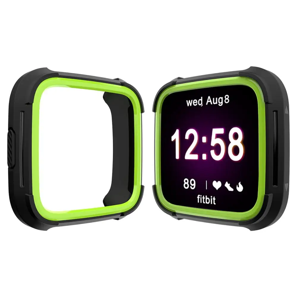 6 цветов ТПУ и ПК чехол для Fitbit Versa, ремешок часы в виде ракушки Экран протектор Аксессуары для смарт-часов для Fitbit Versa Lite