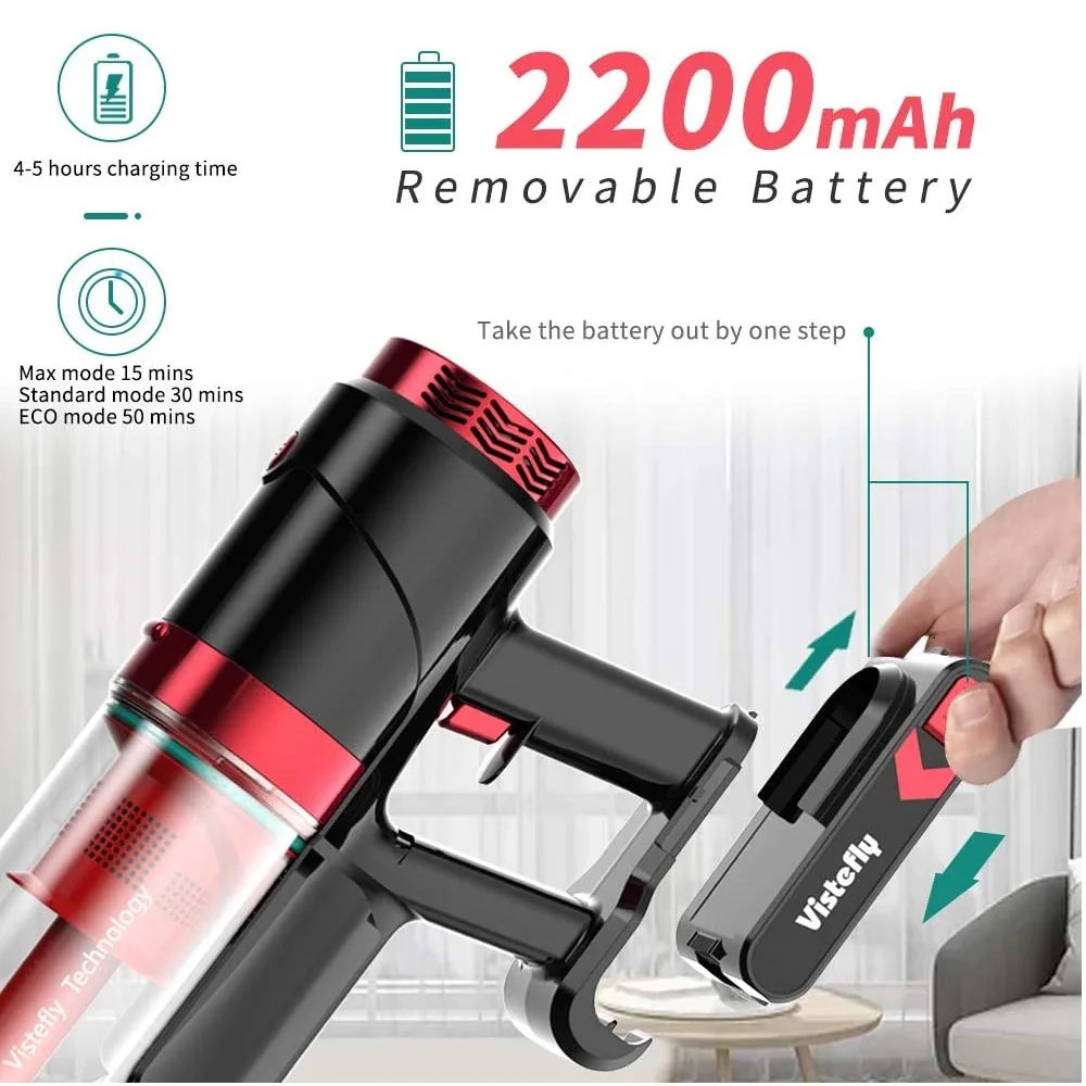 Batteria di ricambio per aspirapolvere senza fili Vistefly VX e VXB, 22.2  V, batteria al litio ricaricabile 2200 mAh - AliExpress Home Appliances