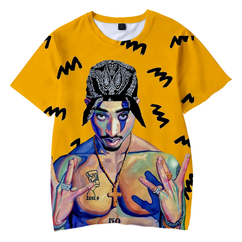 Футболка детская Rapper 2Pac Makaveli Tupac Amaru Shakur Повседневная Уличная одежда в стиле