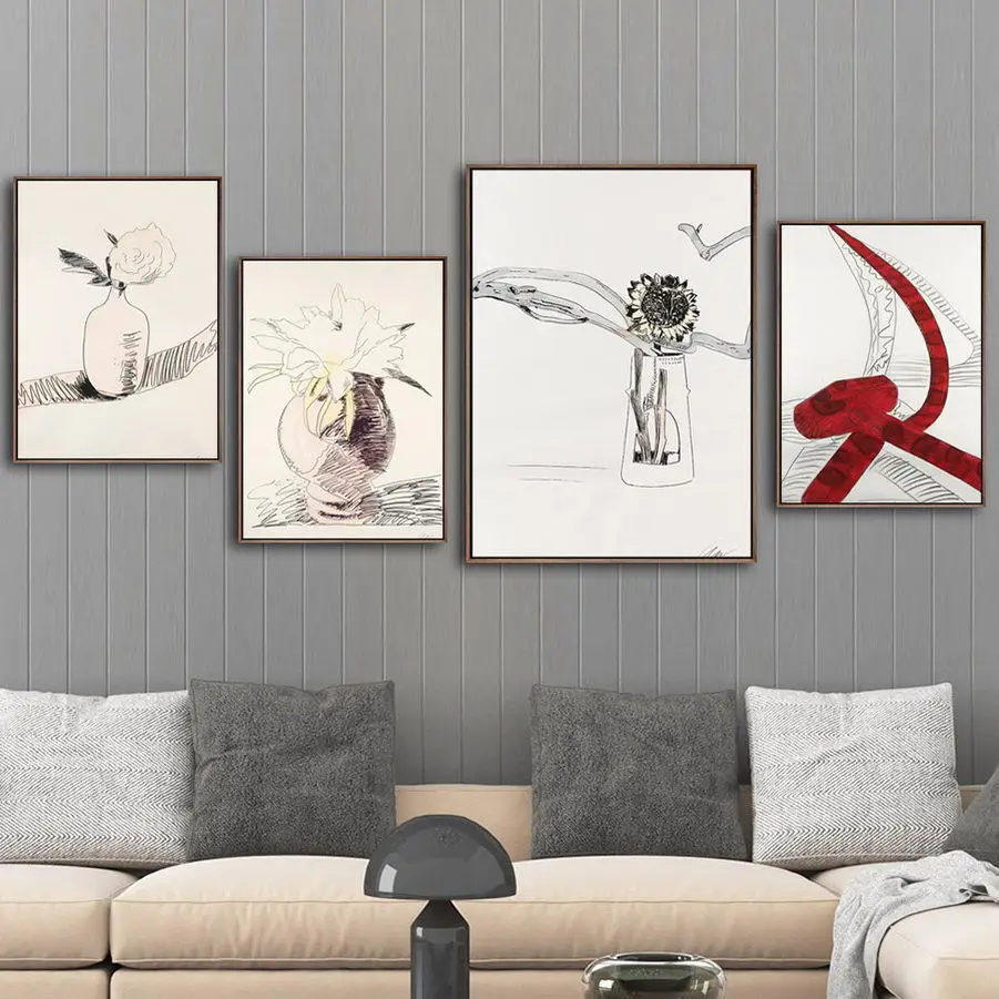 

America Giclee Print Painting Core Customizable Andy Warhol Flower Classical Light Color Living Room Decorational Picture