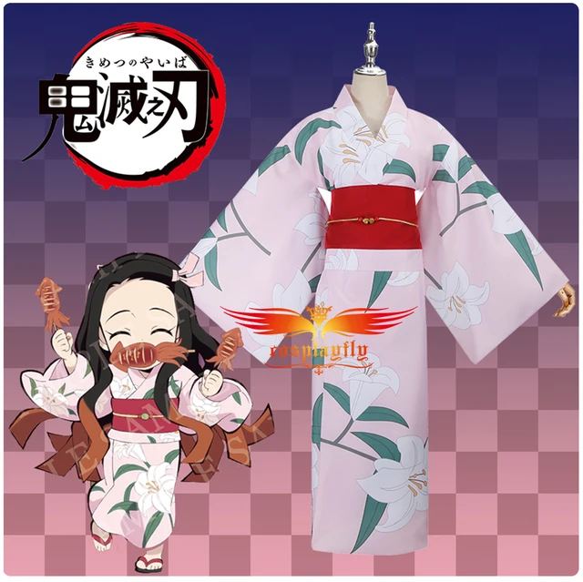 Caçador de Demônios de Anime: Kimetsu No Yaiba Zenitsu Giyu Tanjirou Kamado  Nezud Cosplay Feminino Masculino Fantasia de Kimono Uniforme GJCE.