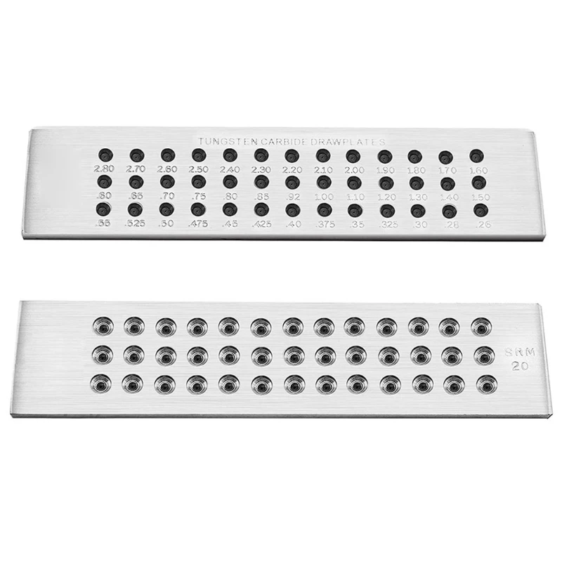 39 구멍 0.26-2.80mm DIY 와이어 Drawplate 텅스텐 카바 이드 스틸 쥬얼리 와이어 라운드 그리기 플레이트 쥬얼리 만들기 도구