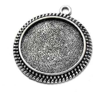 

10 Per Pack Jewelry Making Supplies Zinc Alloy Time Gem Necklace Diamond DIY Jewelry Accessories Retro Pendant Bottom