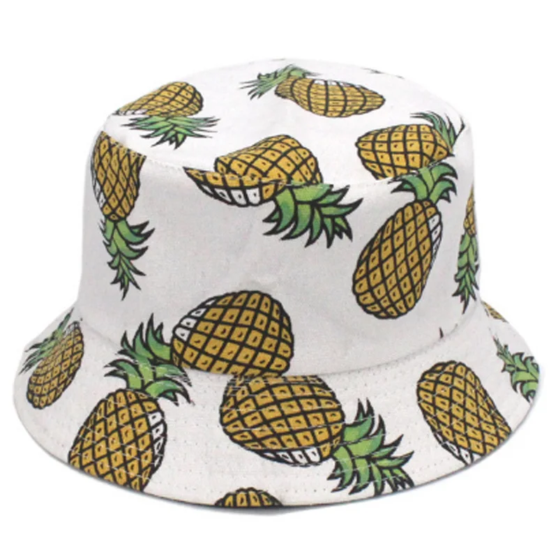 

Embroidered Fisherman Cap Funny Fresh Fruit Pineapple Hat Men Women Cool Outdoor Sports Summer Fishing Bucket Hats Panama Caps