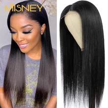 

MISNEY HD Transparent Lace Frontal Wig Pre Plucked 150% Density 13X4＆13X6 Remy Brazilian Straight Human Hair Wigs For Women