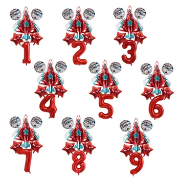 

6pcs/lot Foil Warcraft F22 Balloons Cartoon Airplane Globos With 40inch Number Balloon Children Boy Birthday Party Decorations
