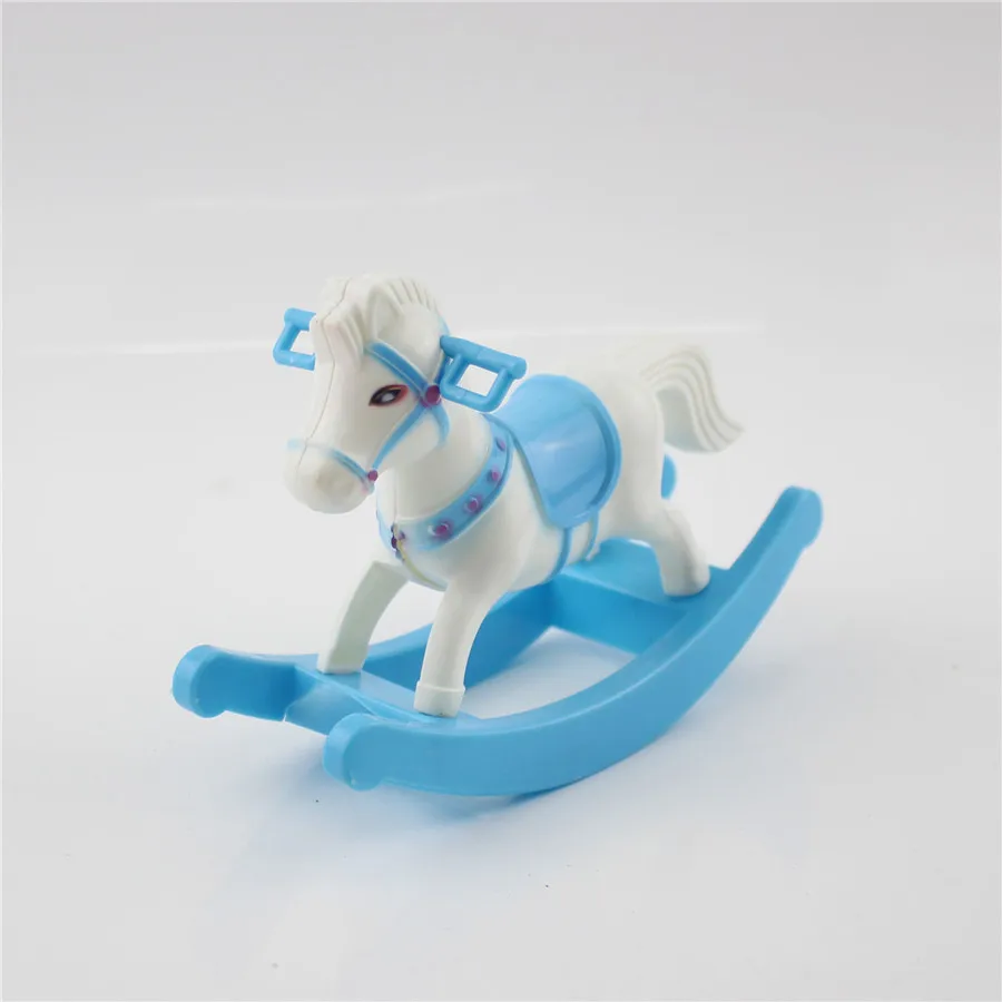 Мини-маленькая пластиковая лошадка-качалка, модель, балансирующая лошадка с куклой, украшение дома, ролевые игры, дом, игрушка в подарок, ребенок, девочка