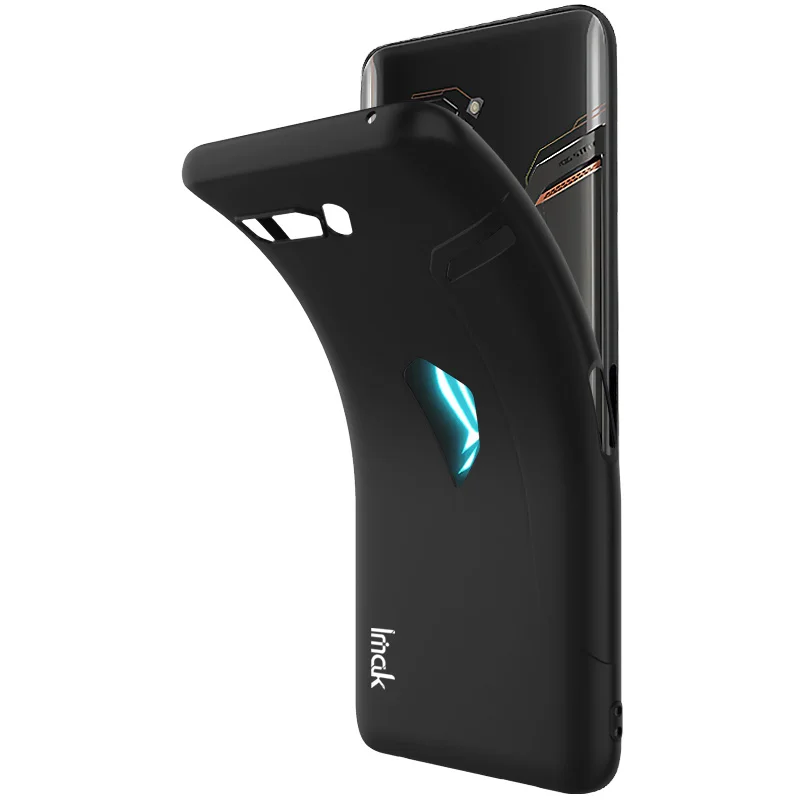 Ультратонкий чехол Imak Cowboy серии для Asus ROG Phone 2 ZS660KL чехол телефон матовый, мягкий, из ТПУ чехол Чехол+ Экран защитная пленка+ с кольцом-держателем - Цвет: Metal Black