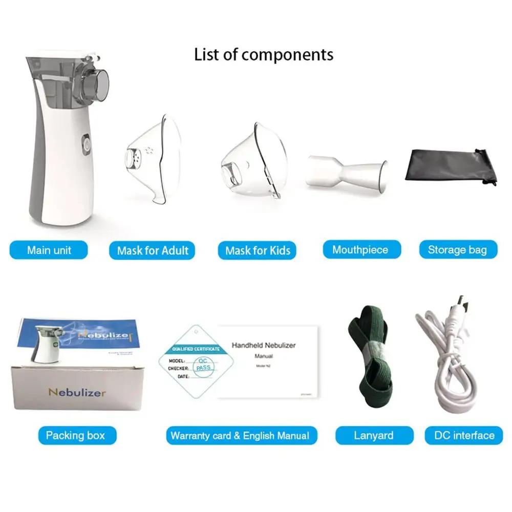 Портативный Небулайзер, мини ручной Ингалятор, небулайзер для детей, взрослых, распылитель, распылитель, медицинское оборудование, устройство для приготовления астмы на пару