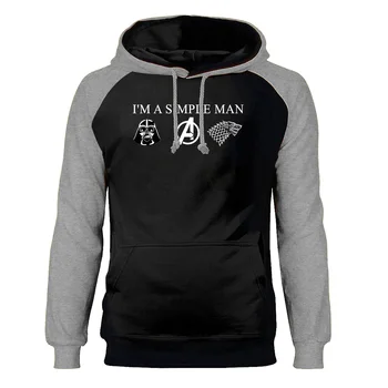 

The Avengers Game of Thrones 2020 Hoodies Men I'm A Simple Man Funny Darth Vader House Stark Wolf Sweatshirts Sportswear