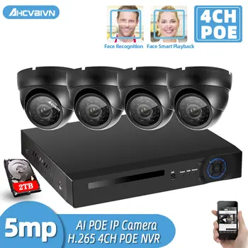 

H.265 5MP Face Detection Recognition POE NVR CCTV Security System HD waterproof 5MP 1/3" Sony IMX335 IP Camera Surveillance Kit