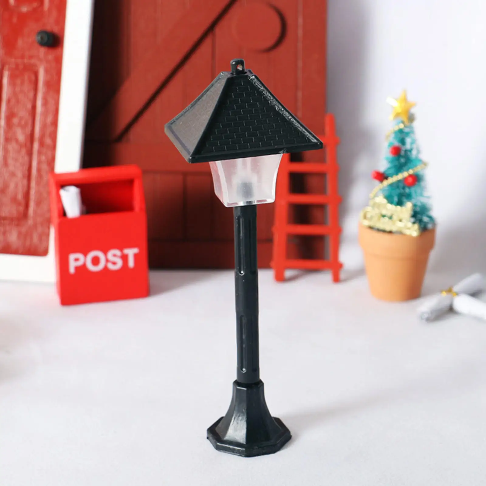 2pcs Dollhouse Miniature Lamp Post 1/12 Mini Street Light For Walkway