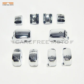 

Chrome 10pcs Radio Cruise Control Switch Housing Cover Buttons Cap Kit for Harley Touring 1996-2013 Motorcycle Accessories