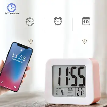 

Led Digital Alarm Clock Snooze Backlight Mute Calendar Music Electronic Table Clocks Modern Temperature Desktop Bedside Clocks