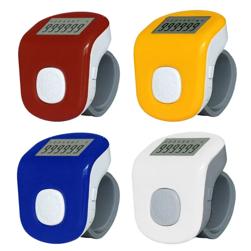 

Rechargeable 7-Channel 6-Digit Finger Prayer Counter LCD Silicone Tally Counter