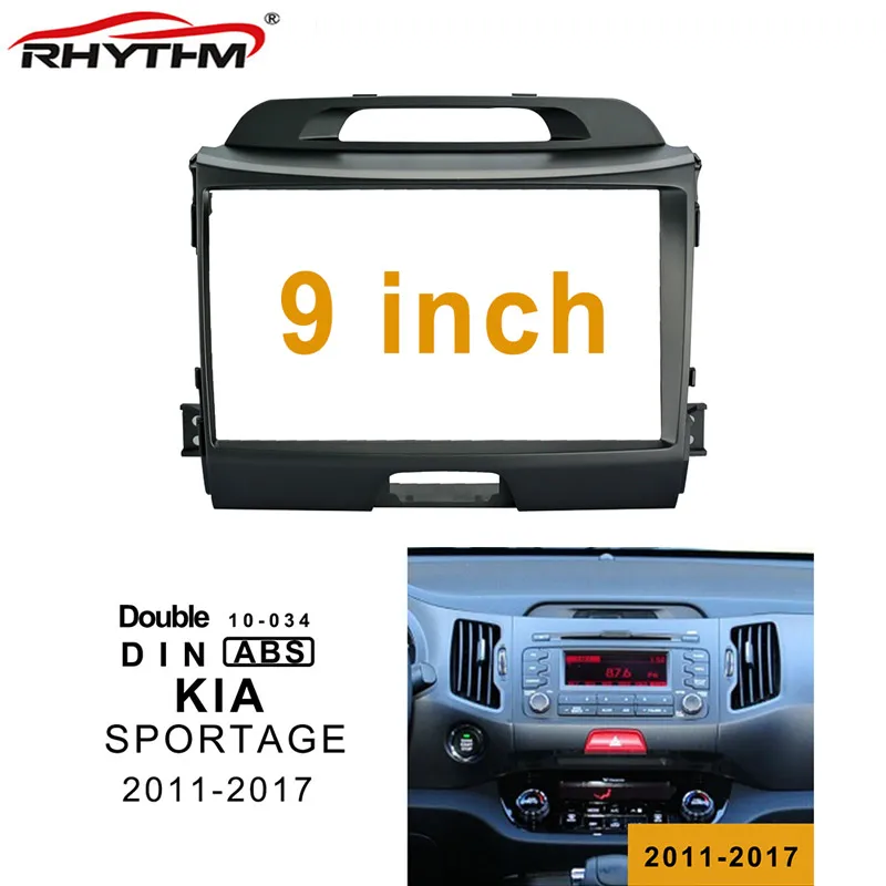 

9 inch 2din car radio Fascia For KIA SPORTAGE 2011- 2017 Double Din Car dvd frame Install Adaptor Panel Dash Mount Installation
