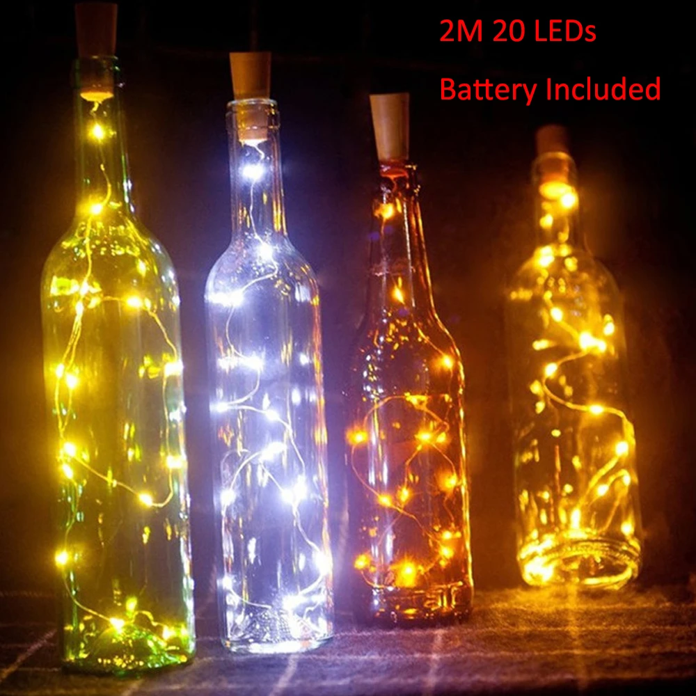 6/8 15/18 Leds Cork Shaped String Lights Wine Bottle Lamp For Party Wedding USA 6/8 15/18 Leds Cork Shaped String Lights Wine Bottle Lamp For Party Wedding USA