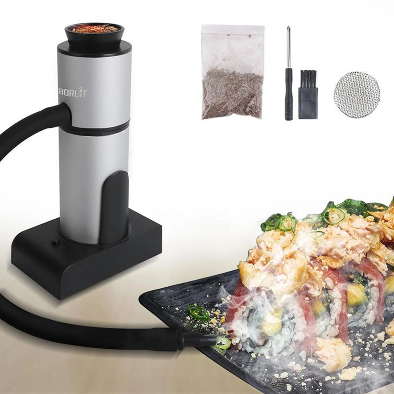 Smoking Gun Wood Chips Smoke Infuser Food Smoker Kit Home Kitchen Cooking