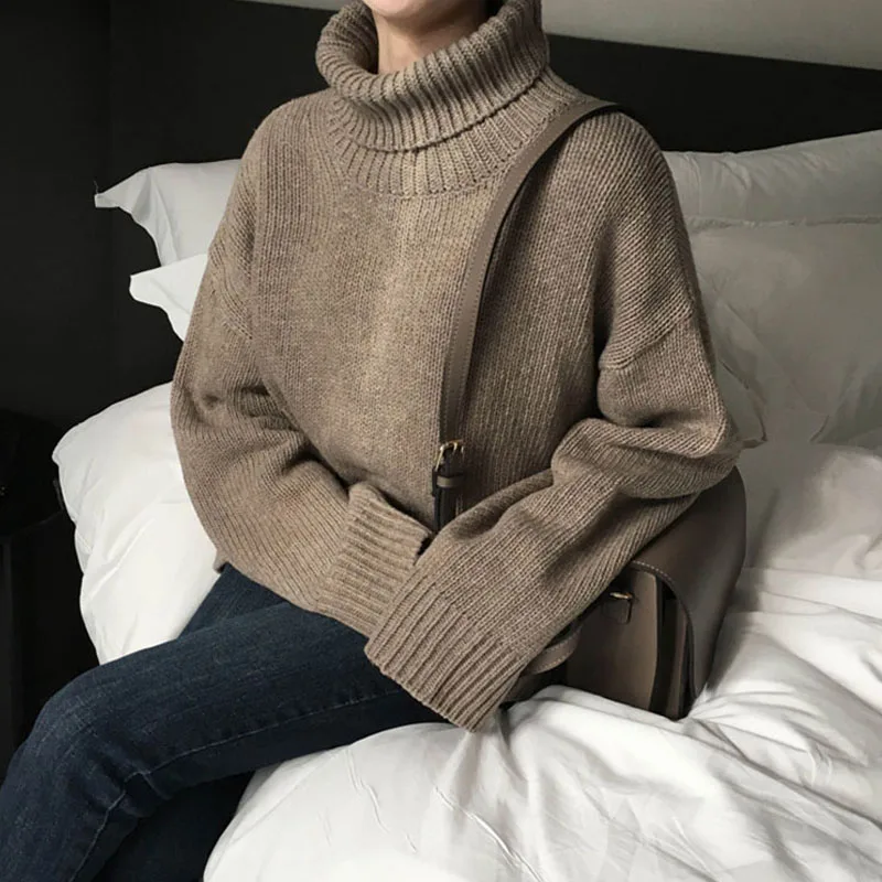 

SuperAen 2019 Autumn and Winter New Pullovers Sweaters Women Turtleneck Ladies Sweaters Korean Style Wild Women Tops