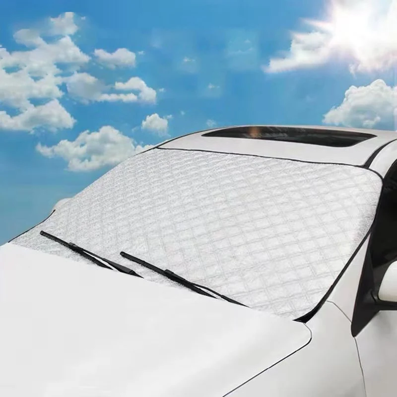 Vorcool Защита от солнца на лобовое стекло автомобиля, универсальная защита от дождя, льда, снега, защита от солнца, защита от УФ-лучей, защита на переднее окно, толстое покрытие для внедорожника