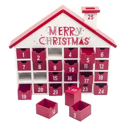 1 шт. милый деревянный рождественский дом Рождественский обратный отсчет Календарь Коробка для детей конфеты подарок для хранения