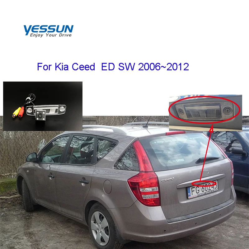 Yessun заднего вида, устанавливаемая на номерной знак стандарта Камера для Kia ceed SW ED 2006 2007 2008 2009 2010 2011 2012 использования парковочной Камера системы