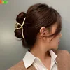 Kshmir 2022 Exaggerated large matte metal hair clip European and American style hair clip headdress Women head clamp ► Photo 1/6