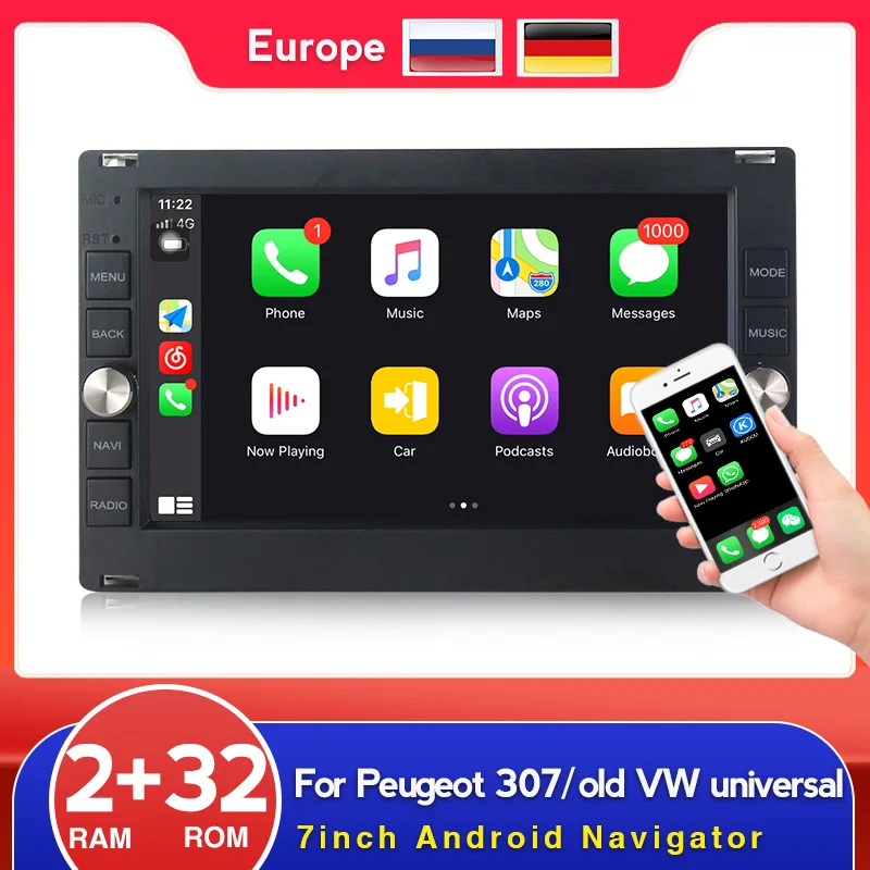 Factory price! RDS Car radio player For Peugeot 307 VW Volkswagen MK4 MK5 PASSAT B5 POLO JETTA BORA TRANSPORT T5 2GB+32GB | Автомобили и