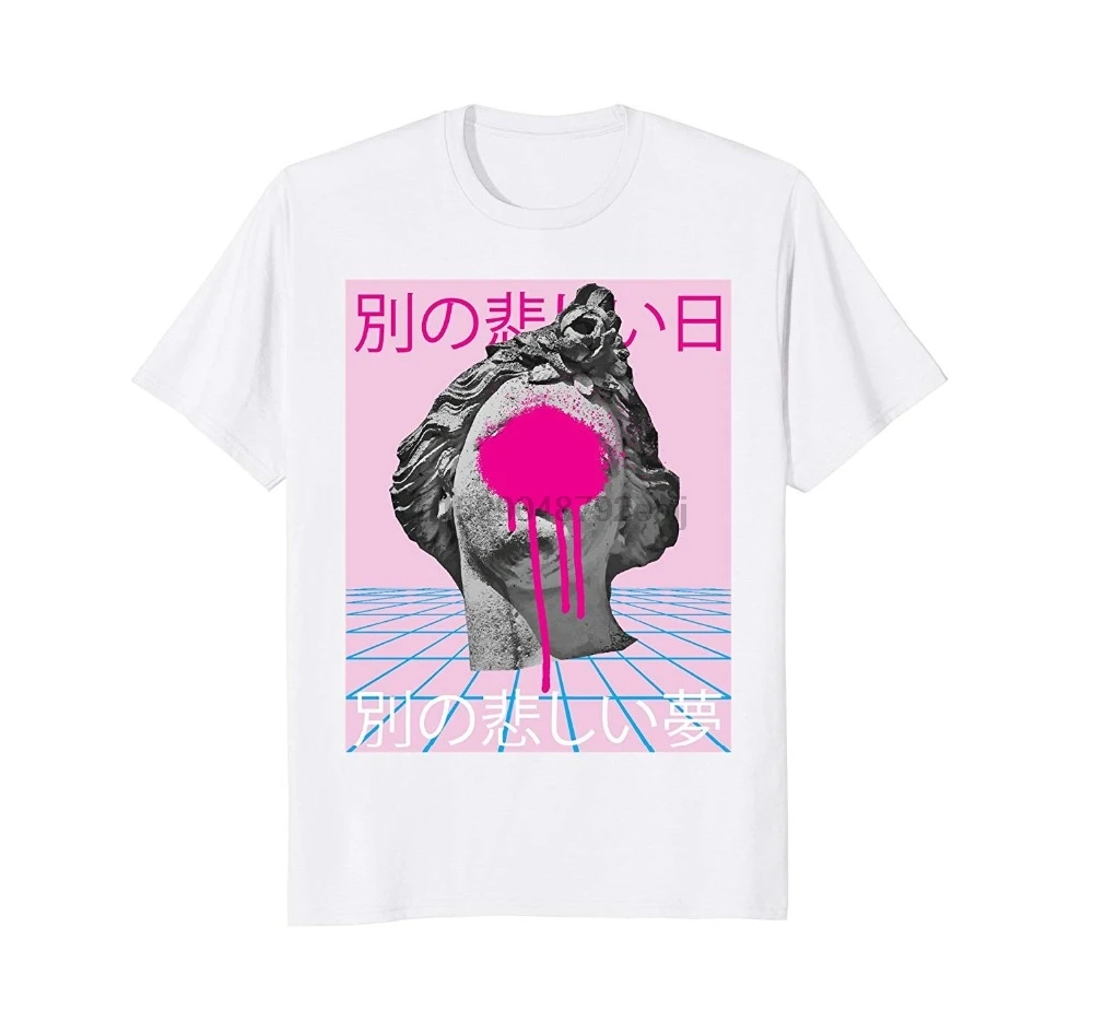 Mens Aesthetic Vaporwave T Shirt Retro 1980S 1990S Otaku Tee 100% Quality Cotton Print T-Shirt Dress Shirts | Мужская одежда