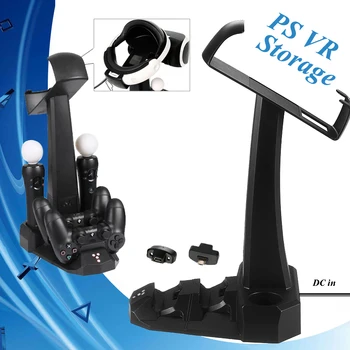 

PSVR PS4 Console Charging Dock Station Charger Stand & PS4 Controller Charging Dock & PS VR Storage Showcase PS4 Accessories