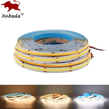 

FCOB LED Strip Light High Density Flexible FOB COB 384/528LEDs/m Lights Tape Cool/Nature/Warm White Linear Dimmable DC12V/24V