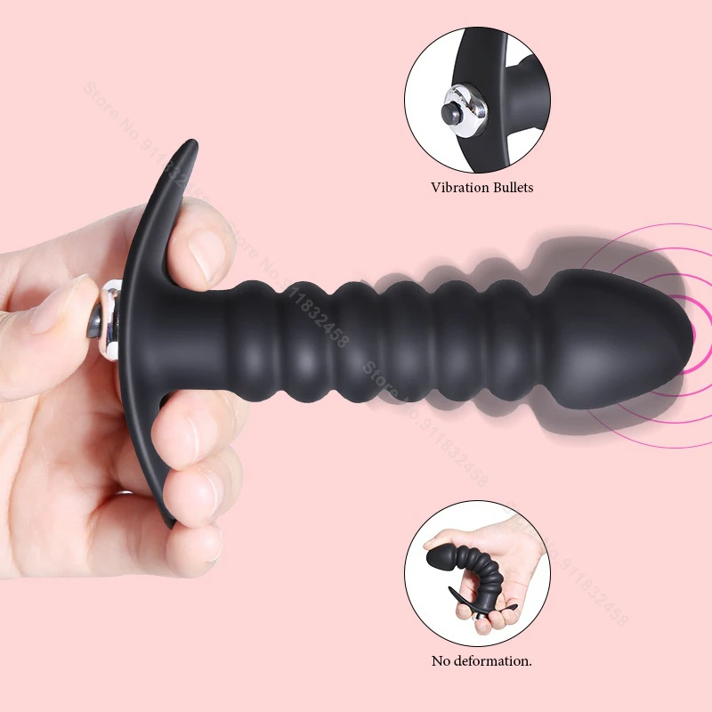 Plug anale vibrante con stimolatore prostatico in silicone uomo_voghion.com