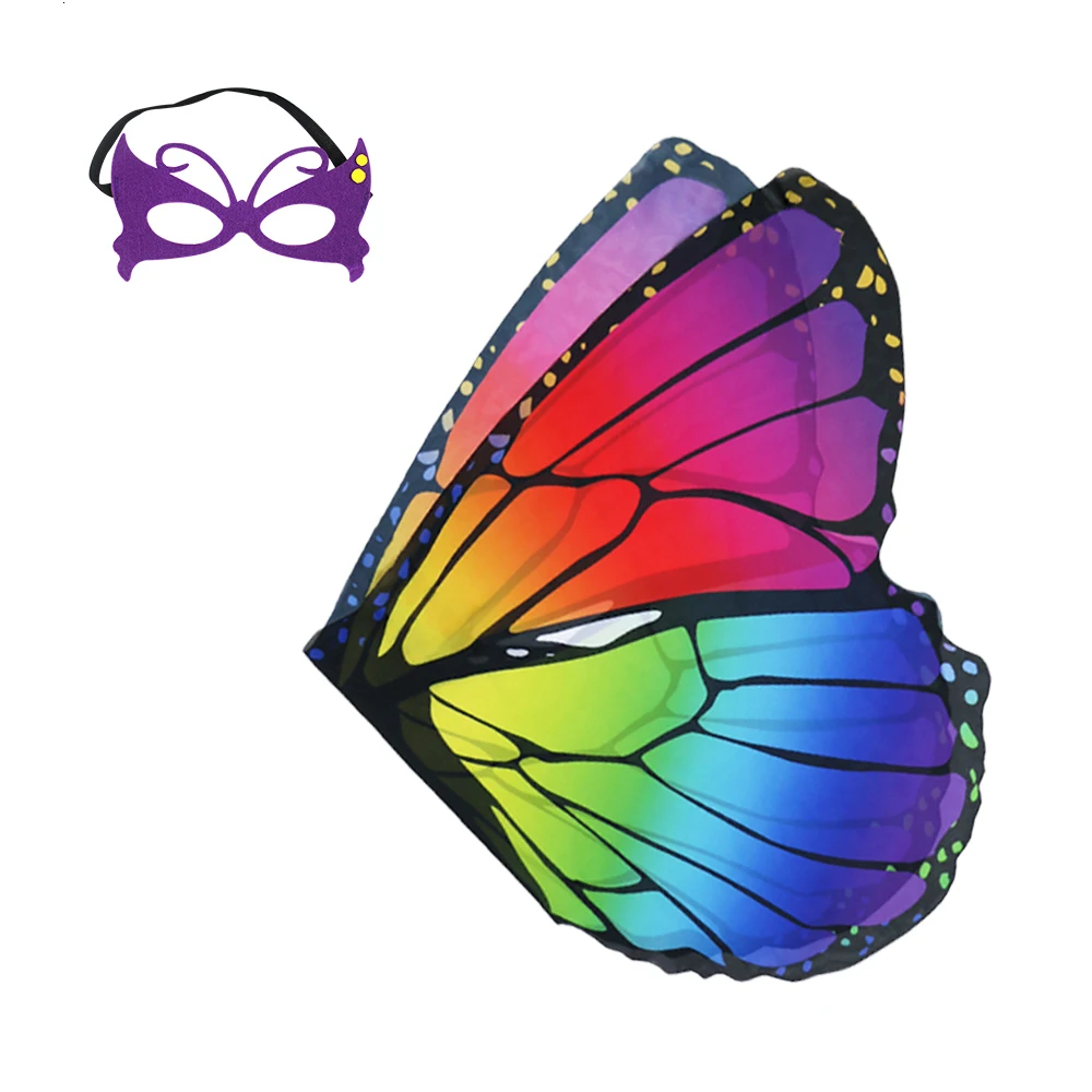 

Special Children Butterfly Wing Patch Performance Clothes Accessories Prop Colorful Butterfly Sunscreen Chiffon Shawl