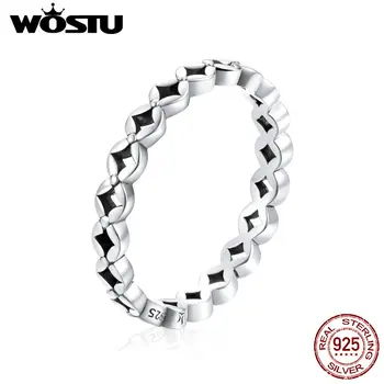 

WOSTU Openwork Minimalism Ring 100% Real 925 Sterling Silver Geometric Rings For Women Anniversary Party Fine Jewelry CQR648