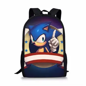 

School Backpack Hot Game Sonic 4 Hedgehog Pattern Students School Bag Cartoon Anime Design Teenagers Book-Bags Mochila